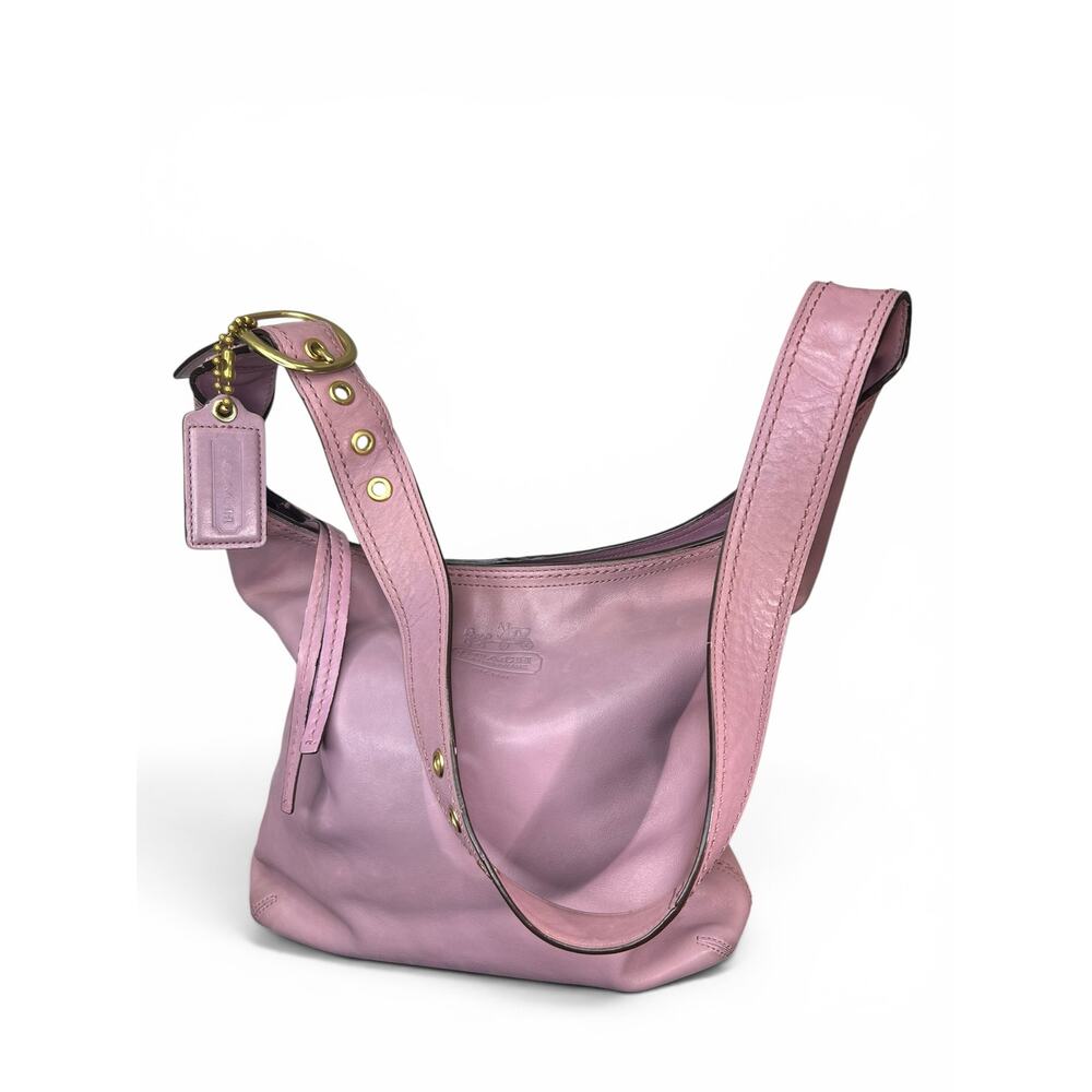 RARE Vintage Coach Bleecker Sophie Lavender Leather Hobo Bag Tattersall 12406 - Picture 5 of 16